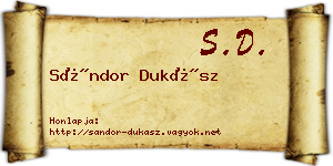 Sándor Dukász névjegykártya